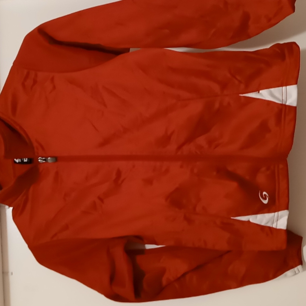 Girls Red zip front athletic jacket